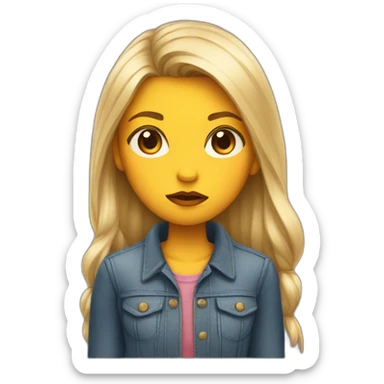 Girl with pout sticker