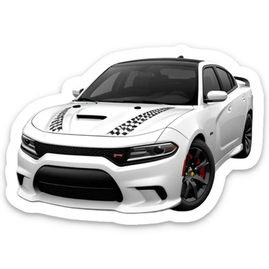 CHARGER DOSH HellCat SRT white and Pattern on the side of the logo Lynx with Black Control 4k, 8k sticker