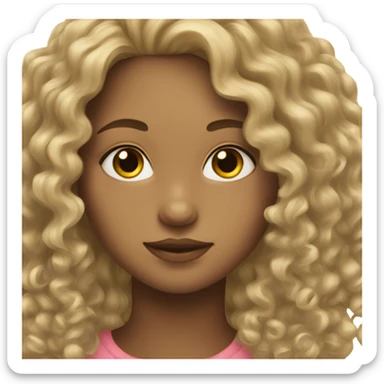 girl with dirty blonde curly hair  sticker