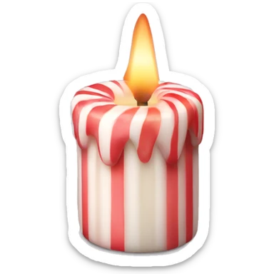 candle with candy cane design  sticker