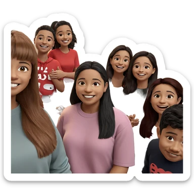 smiling friends indoors together sticker