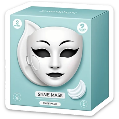 a beauty product box of skincare white mask pack sticker