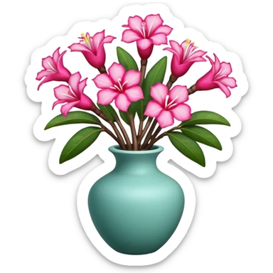 a Adenium obesum in a vase sticker