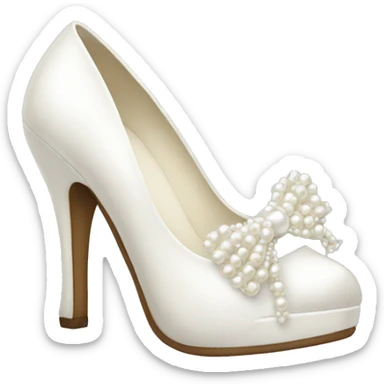 White heels with pearls and bows sticker