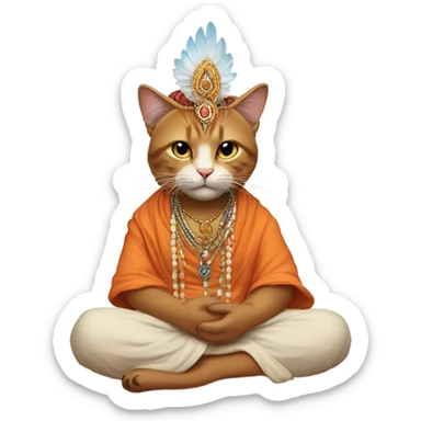 Cat Indian guru sticker