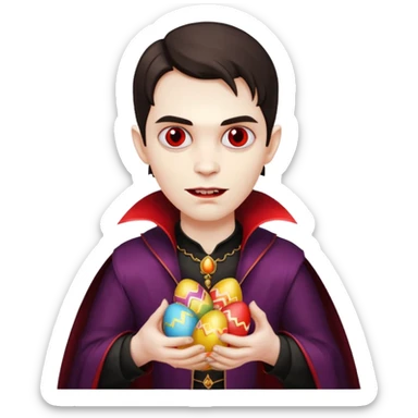 vampire with easter eggs sticker