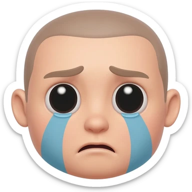 Face tried scared with bags under eyes sticker