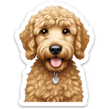 mini goldendoodle dog emoji sticker