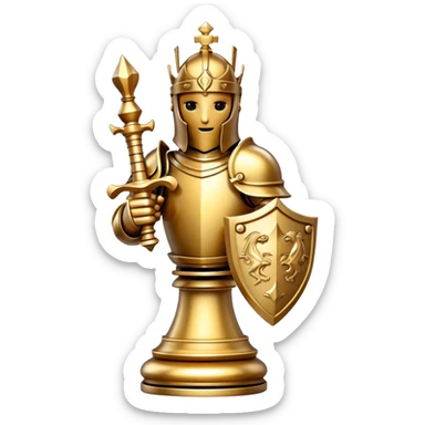 golden knight chess piece sticker