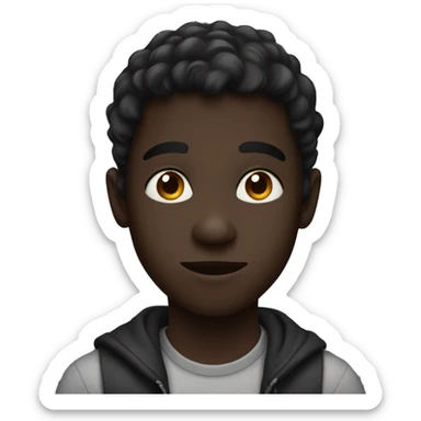 dark-skinned boy looking at viewer sticker