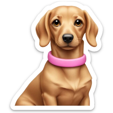 Blond sausage dog pink  sticker