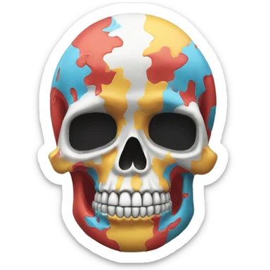 skull in the shape and colours of austra sticker