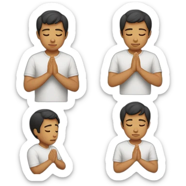young latino praying sticker