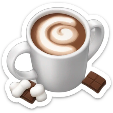 mug of hot chocolate with marshmallows and whipped cream sticker