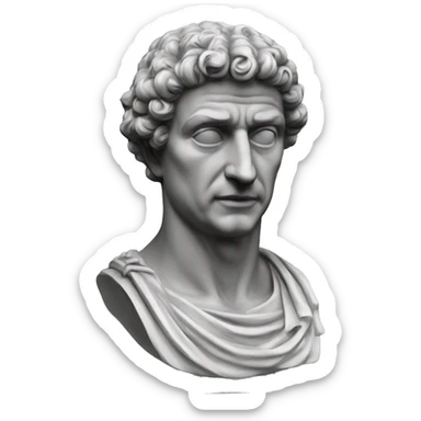 estatua de Marco Aurelio emperador estoico llorando sticker