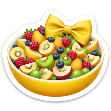 fruit salad yellow bow sticker