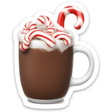 Hot chocolate with candy cane sticker