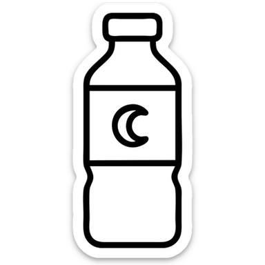 simple and recognizable Turkish water bottle icon with clean lines sticker
