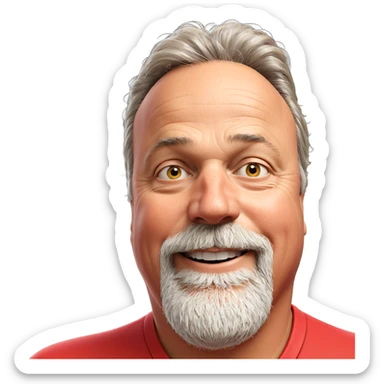 old man in red shirt sticker