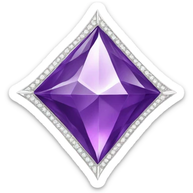 purple diamond star with silver margins sticker