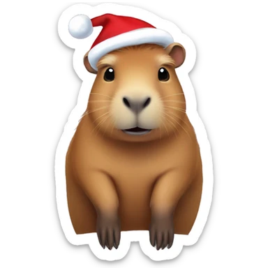 capybara in the christmas spirit sticker