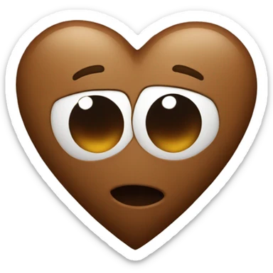 Brown heart sticker