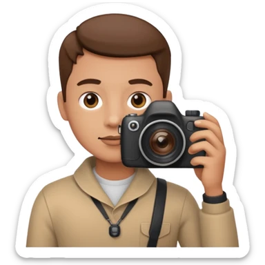 photographer looking into a camera sticker