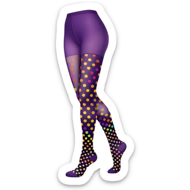 Colorful patterned tights with polka dots sticker