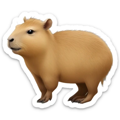 Baby capybara riding the mother capybara sticker