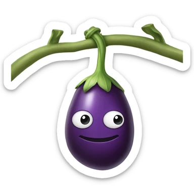 Eggplant on a swing sticker