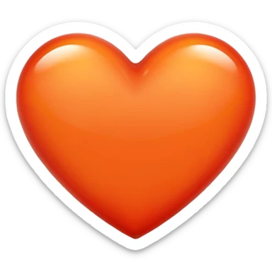 Red-orange heart sticker