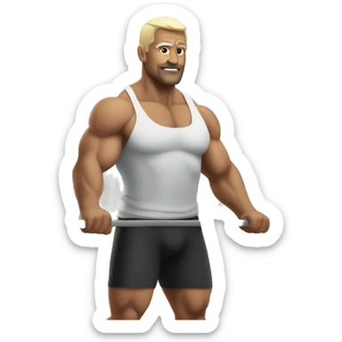 John Paul 2 doing a deadlift on gym in forest sticker