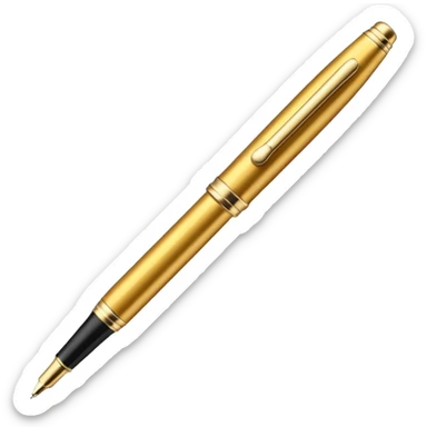 3D perspective academic premium golden ink pen sticker