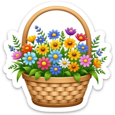 Basket of wildflowers sticker
