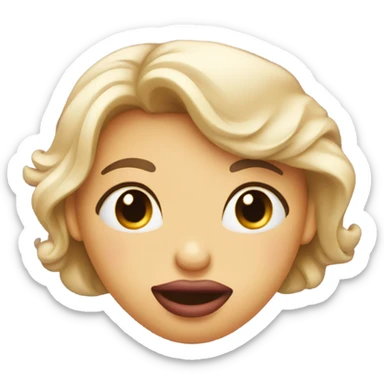 Heart with wink and kiss face sticker