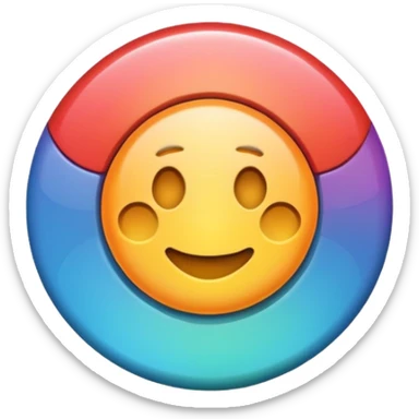 a colourful button not 3d or shading only 1 button sticker