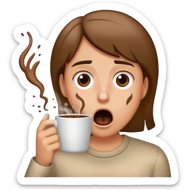 Spitting out coffee sticker