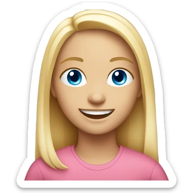 smiling girl in car interior with blue eyes  sticker