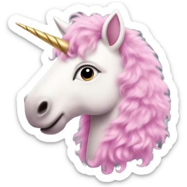 Pink fluffy unicorn  sticker