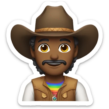 rainbow cowboy lgbt sticker