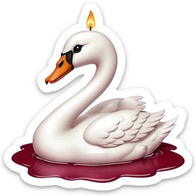 Maroon heart, swan , candle sticker