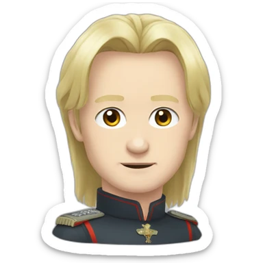 putin like anime hero sticker