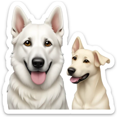  two white shepherd and one black labrador retriever sticker