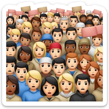 group of spam artists protesting for spam meat sticker