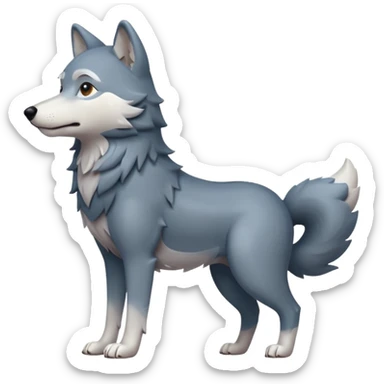 Create a single emoji of a Wolf in full body, shown at a slight side angle in a natural, characteristic pose. Cute and stylized like an emoji, but clearly recognizable.
 sticker