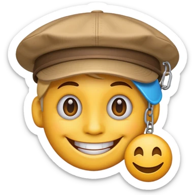 logo of Trap Capos de Noriel, emoji style, smiling face with cap and trap details, vivid colors, no text sticker