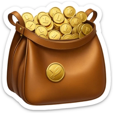 coins inside leather bag sticker