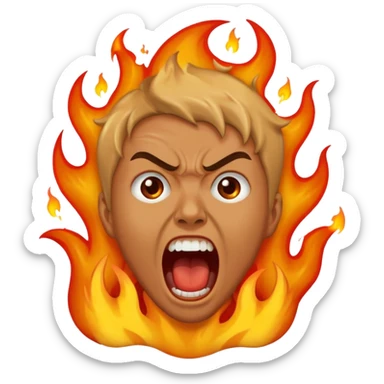 person burning in the pits of hell sticker