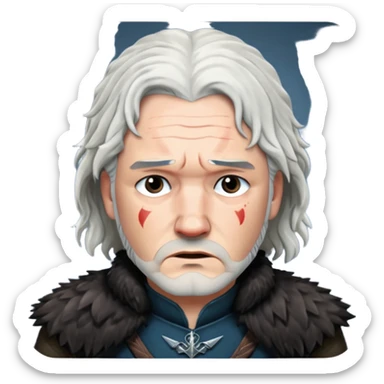 Jon Snow Sad middle age from Games of throne character face only younger sticker