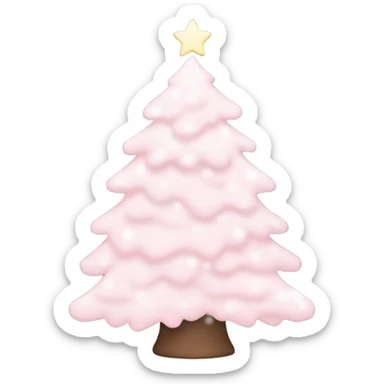 light pink aesthetic christmas tree with snow sticker